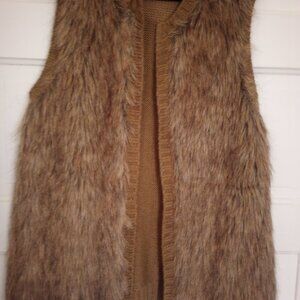 Faux Fur Vest in Brown